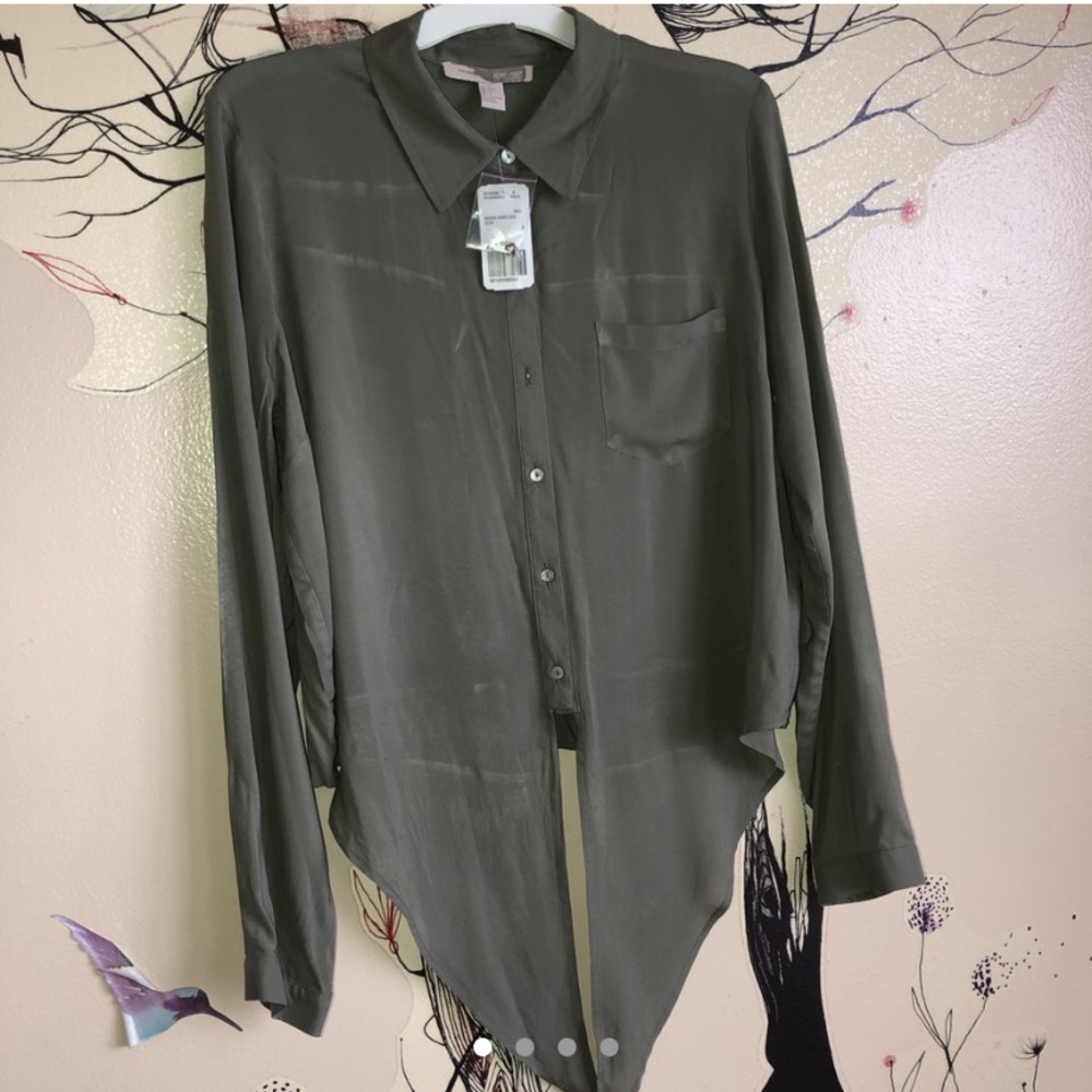 Forever 21 women’s rayon olive crop top